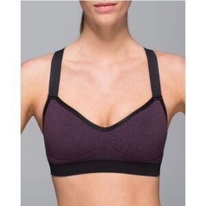 EUC Lululemon Hold Your Om Seamless Bra 10 Black Cherry